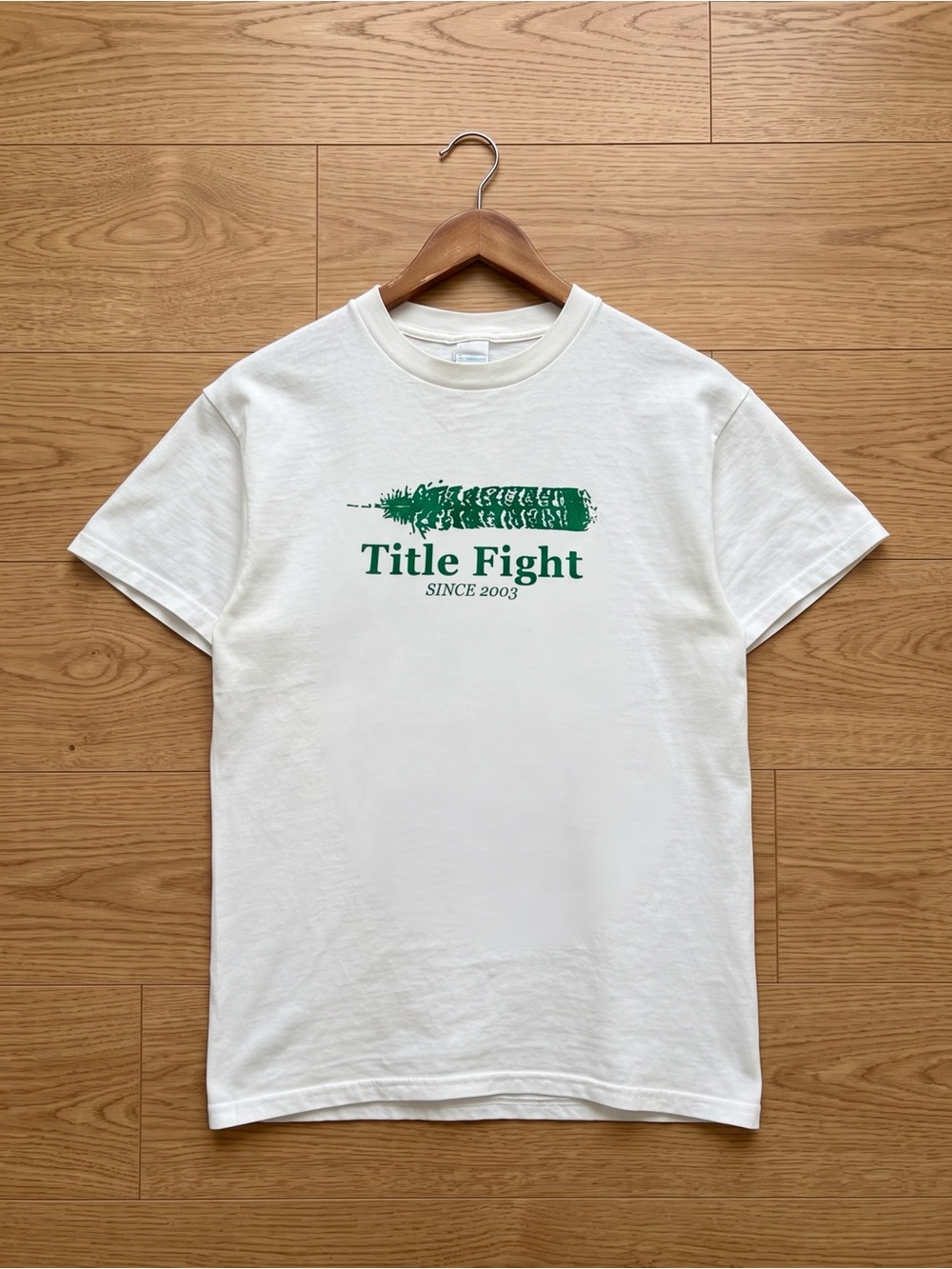 Gildan White Short-Sleeve 'Title Fight' Graphic Tee with Green Print